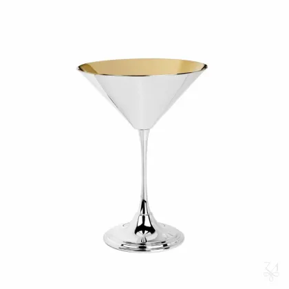 Picture Silver-plated martini glass with a modern design - Zaramella Argenti