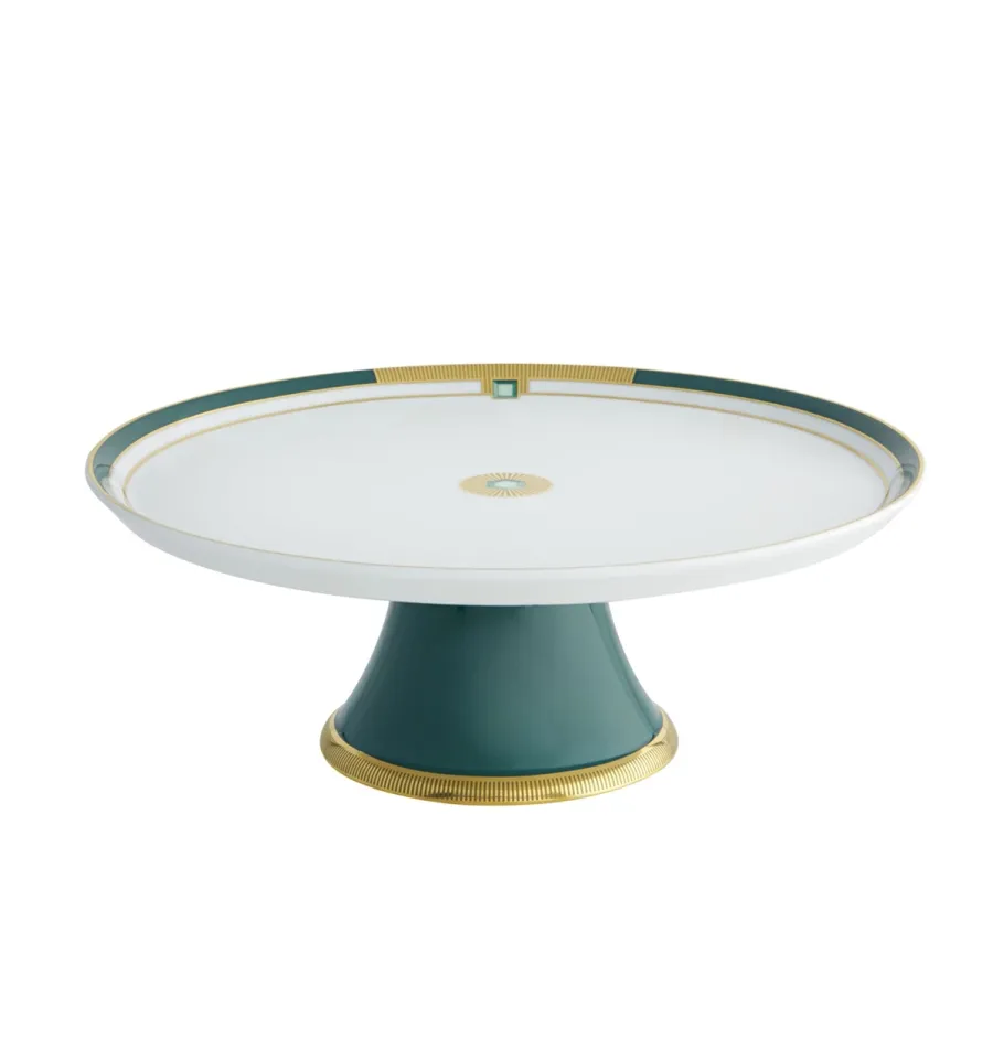 obrazek 1 Patera na ciasto na nóżce Emerald z wykończeniem w stylu Art Deco - Vista Alegre