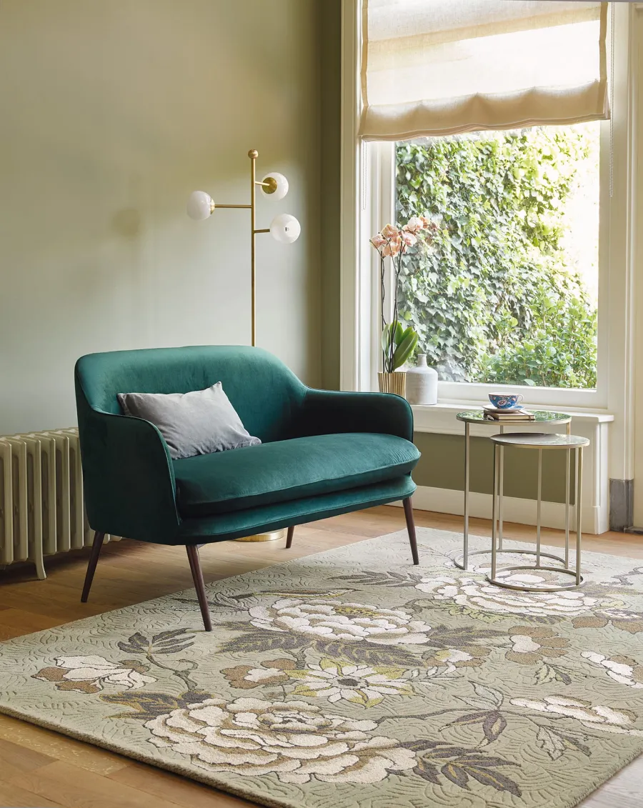 obrazek 2 Stylowy beżowy dywan w kwiaty - PAEONIA NEUTRAL 37904