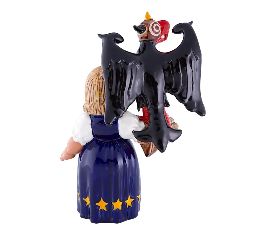 obrazek 3 Ceramiczna figurka przedstawiająca człowieka z orłem - Bordallo Pinheiro