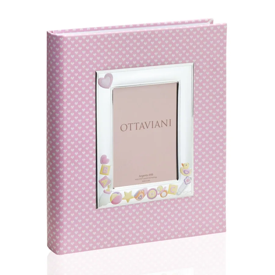 obrazek 1 Stylowy różowy album na zdjęcia dziecka „Kaczka” 20×25 cm