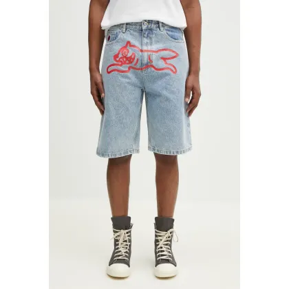 Zdjęcie ICECREAM szorty jeansowe bawełniane Running Dog Denim Shorts męskie kolor niebieski ICD25103