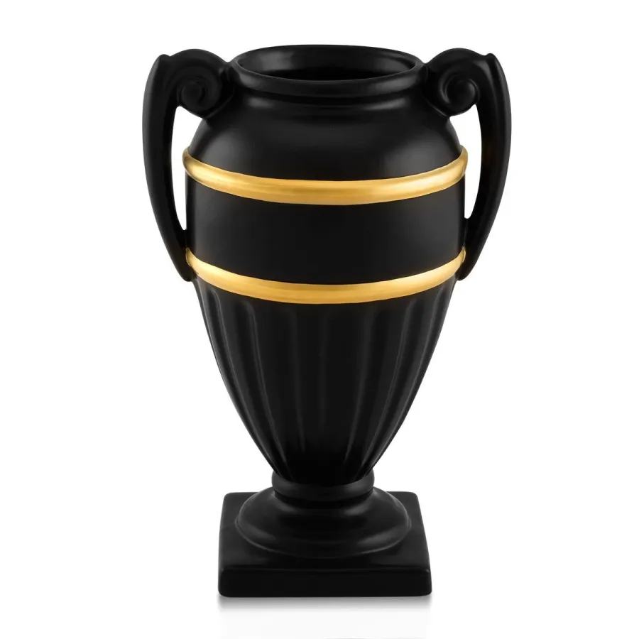 obrazek 2 Czarny ceramiczny wazon z dwoma uchwytami – Ahura