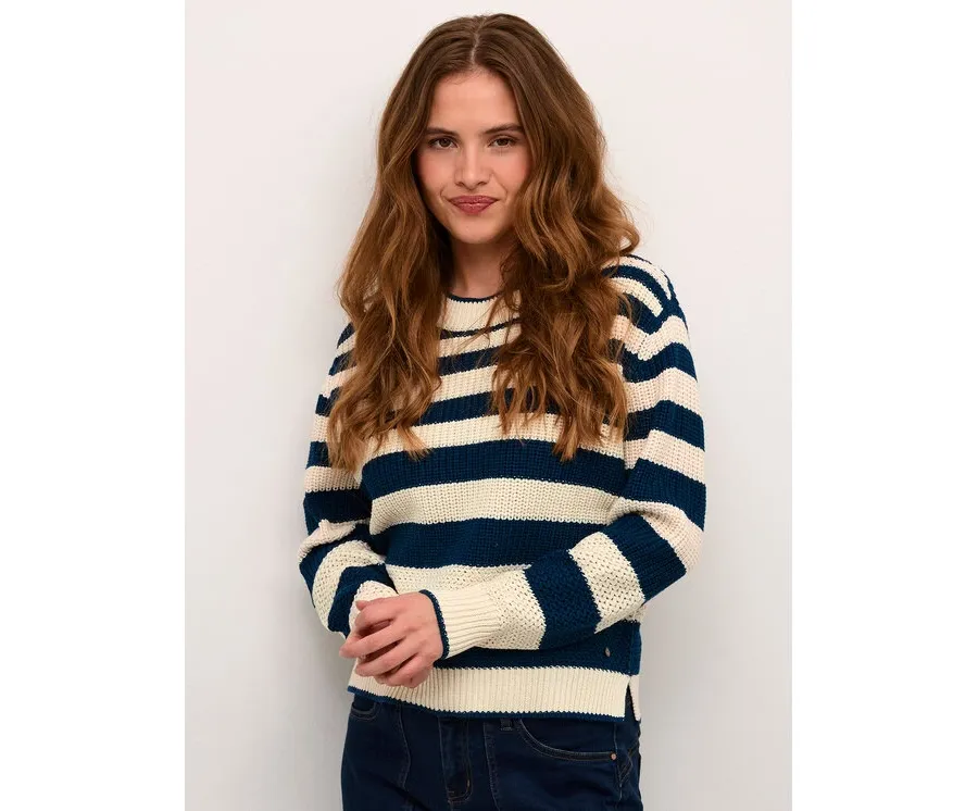 obrazek 1 Cream Sweter Crmuka Knitted 10611880 Niebieski Straight Fit