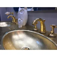 Zdjęcie Włoska bateria umywalkowa ścienna - z głowicą ceramiczną - Officina Nicolazzi