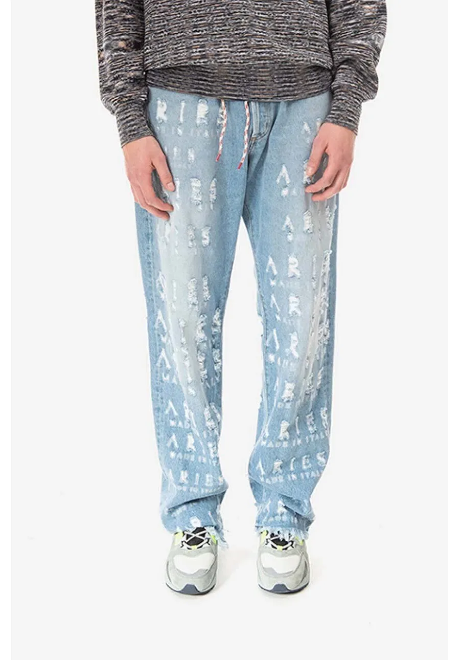obrazek 1 Aries jeansy Destroyed Batten Jean męskie AR31300-BLUE