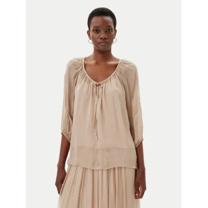 Zdjęcie ViCOLO Bluzka TD0020 Beżowy Loose Fit