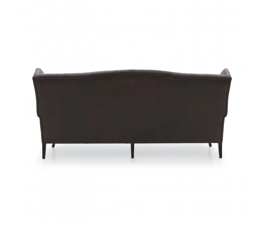 obrazek 3 Czarna skórzana sofa w klasycznym stylu - Sevensedie