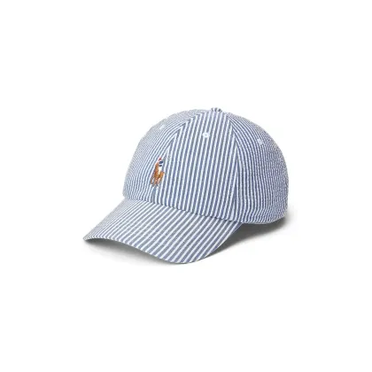 Zdjęcie Polo Ralph Lauren czapka z daszkiem bawełniana kolor niebieski wzorzysta 211967368