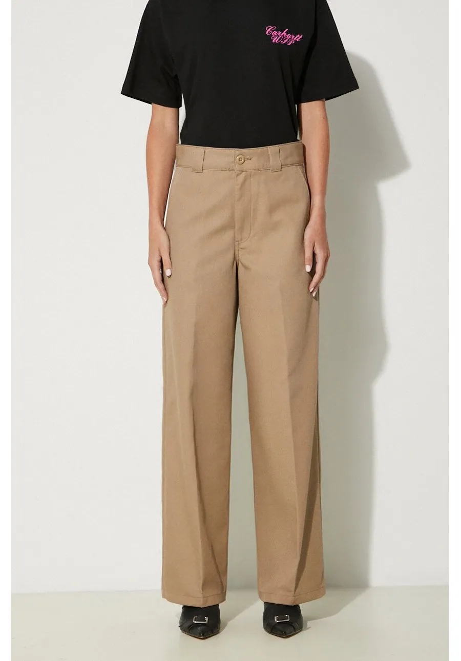 obrazek 1 Carhartt WIP spodnie Craft Pant damskie kolor beżowy proste high waist I032968.8Y01