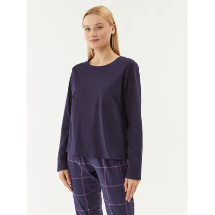 Zdjęcie Triumph Koszulka piżamowa Mix & Match LSL Top Chest Pocket 03 10216519 Granatowy Regular Fit