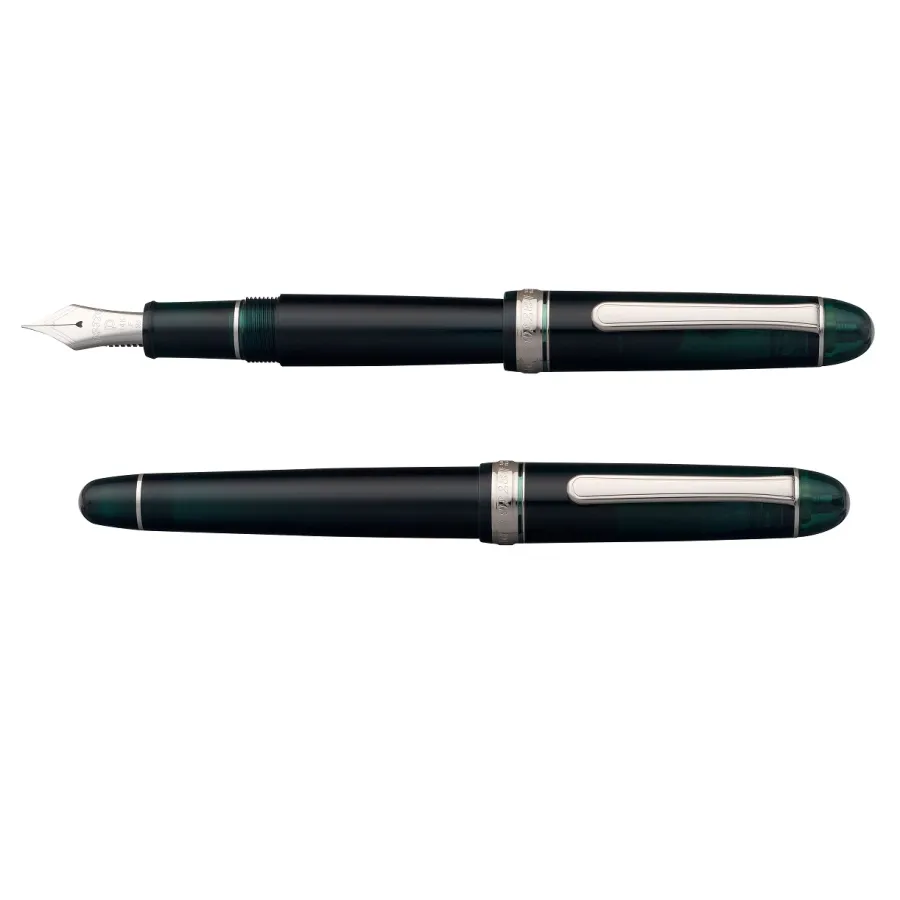 obrazek 3 Ekskluzywne pióro wieczne Platinum 3776 Century Rhodium Laurel Green SF na prezent