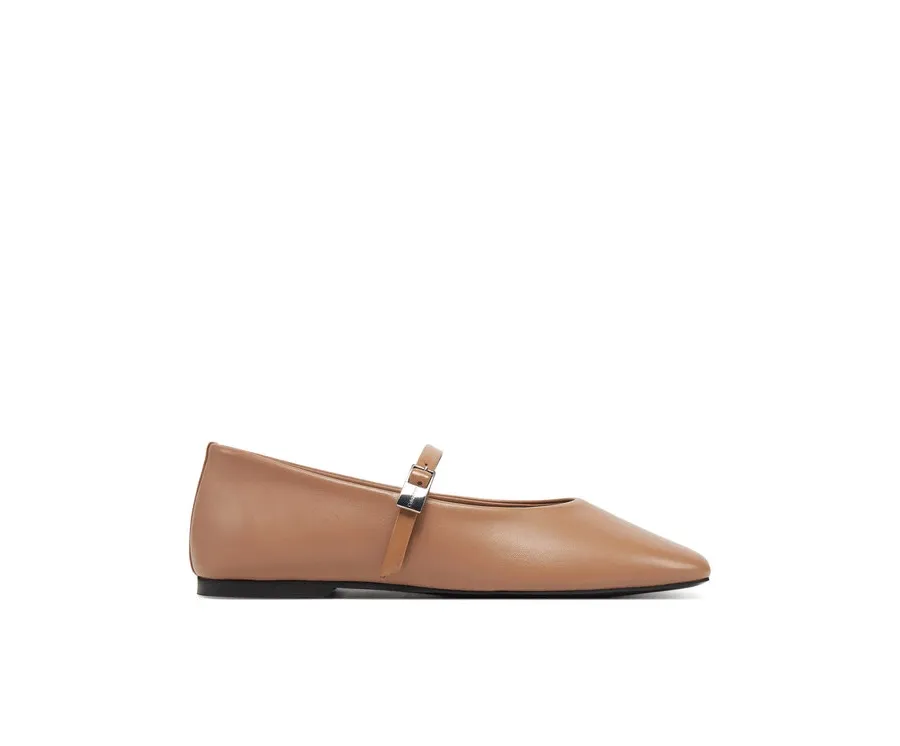 obrazek 1 Calvin Klein Baleriny Ballerina New Buckle - Lth HW0HW02483 Brązowy