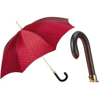 Zdjęcie Wyjątkowy czerwony parasol damski w czarne kropki w stylu nowoczesnym - Pasotti
