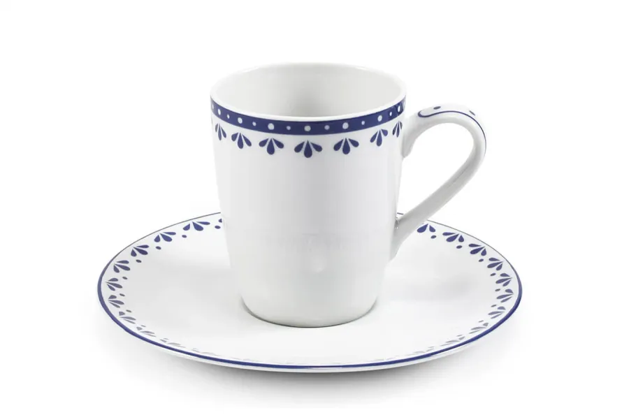 obrazek 1 Stylowa filiżanka do espresso z porcelany w kolorze niebieskim z subtelnym zdobieniem - Leander