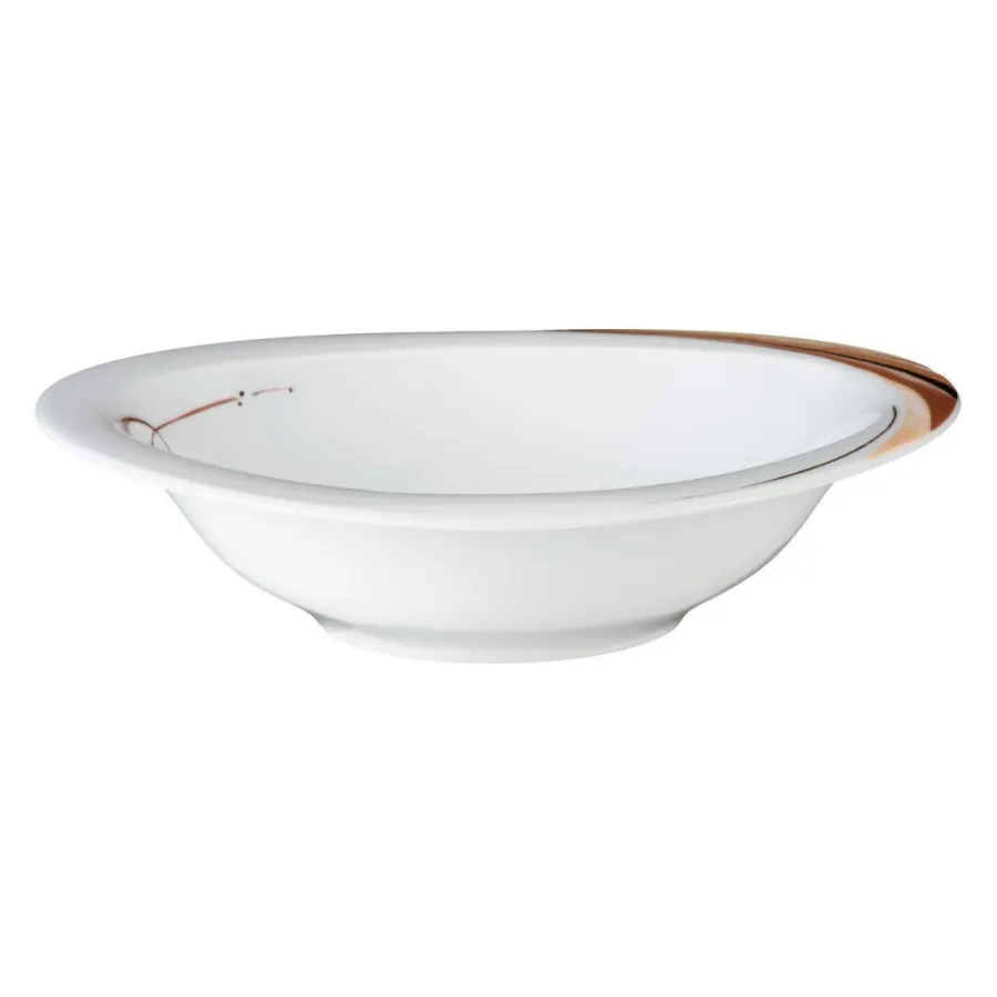 obrazek 1 Duża owalna porcelanowa miska 25x23 cm zdobiona brązowym wzorem - Seltmann Weiden