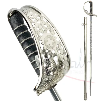 Zdjęcie Szwajcarska szabla oficerska – model z 1899 roku z pochwą