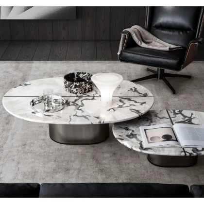 Zdjęcie Wysokiej jakości stolik kawowy ze stali i marmuru