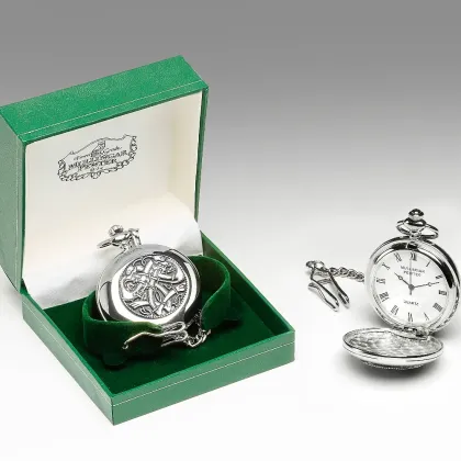 Zdjęcie Luksusowy męski kwarcowy zegarek kieszonkowy z pewteru