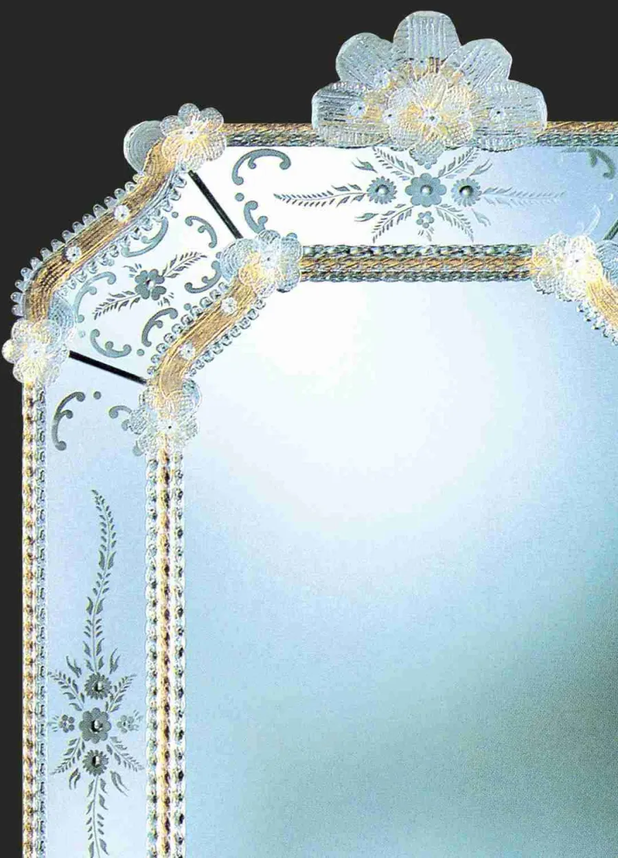 obrazek 2 Weneckie lustro w eleganckiej ramie ze szkła Murano