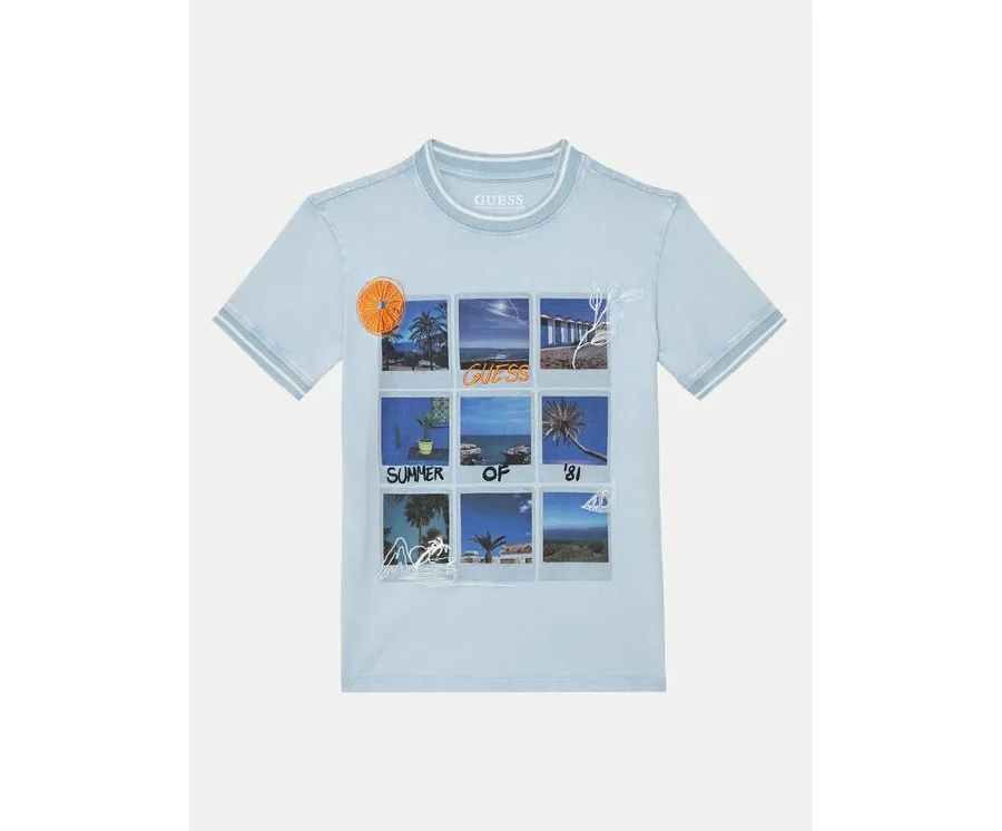 obrazek 1 Guess T-Shirt L5GI11 K8HM4 Błękitny Regular Fit