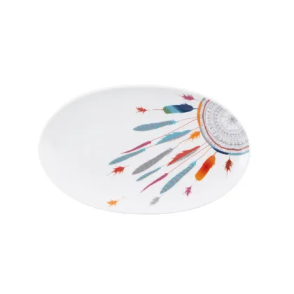 Zdjęcie Mały owalny talerz z porcelany z meksykańskimi motywami ozdobnymi - Vista Alegre