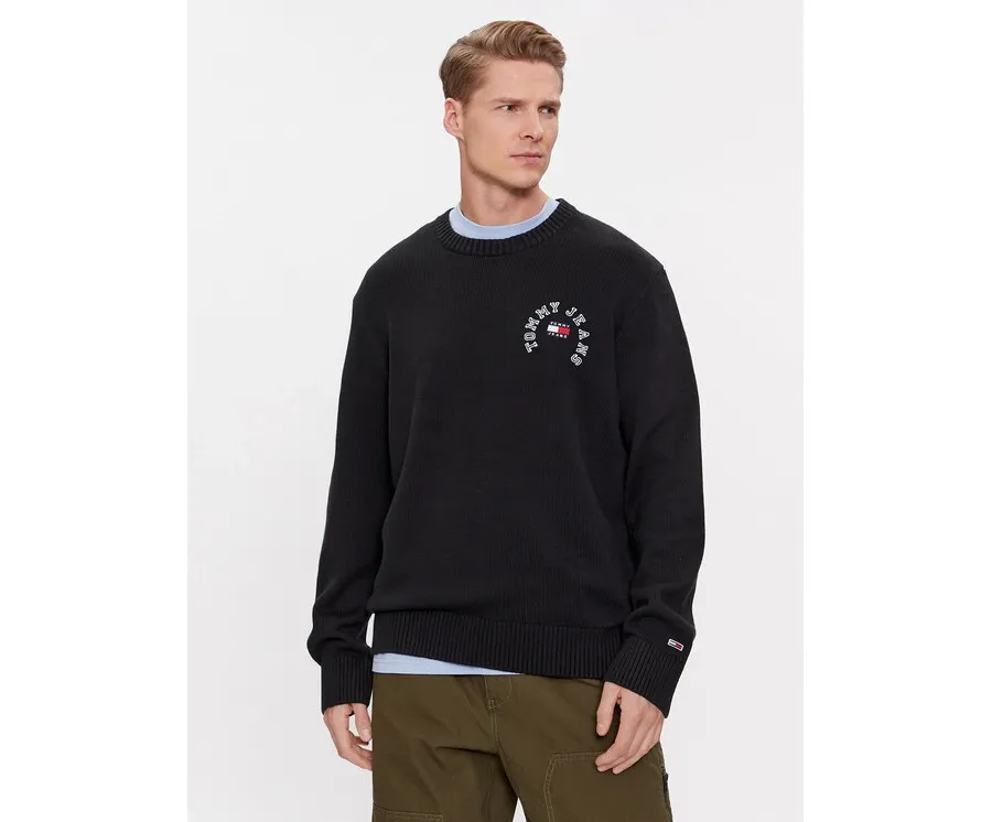 obrazek 1 Tommy Jeans Sweter Arched Graphic DM0DM16784 Czarny Relaxed Fit