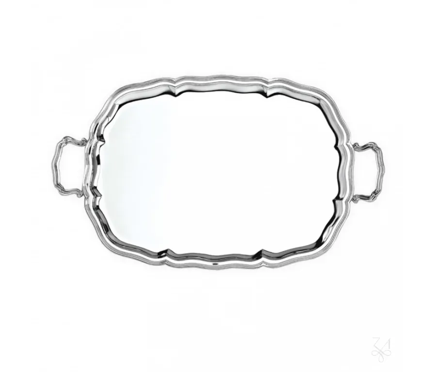 obrazek 1 Elitarna srebrna taca Settecento 55×44 cm z rączkami – Zaramella Argenti
