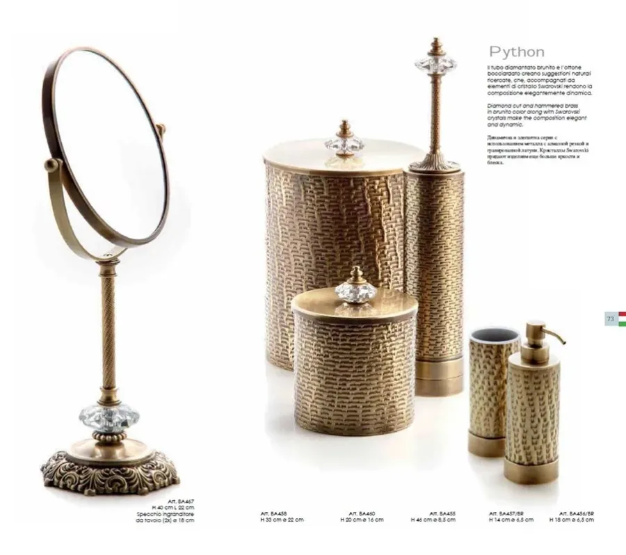 obrazek 2 Młotkowany mosiężny pojemnik na szczoteczki w wykończeniu brunito - Il Paralume Marina