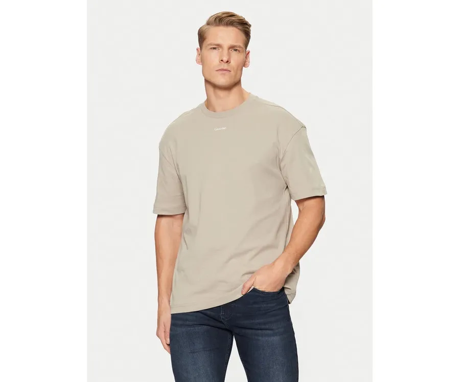 obrazek 1 Calvin Klein T-Shirt Nano Logo Interlock T-Shirt K10K112487 Beżowy Regular Fit