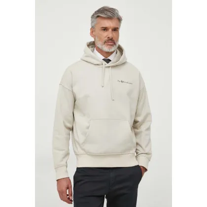 Zdjęcie Polo Ralph Lauren bluza męska kolor beżowy z kapturem z nadrukiem