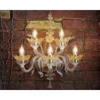 Zdjęcie Uroczy szklany włoski kinkiet do salonu - wykonany ręcznie ze szkła murano