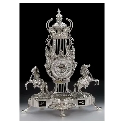 Picture A unique clock made of silver