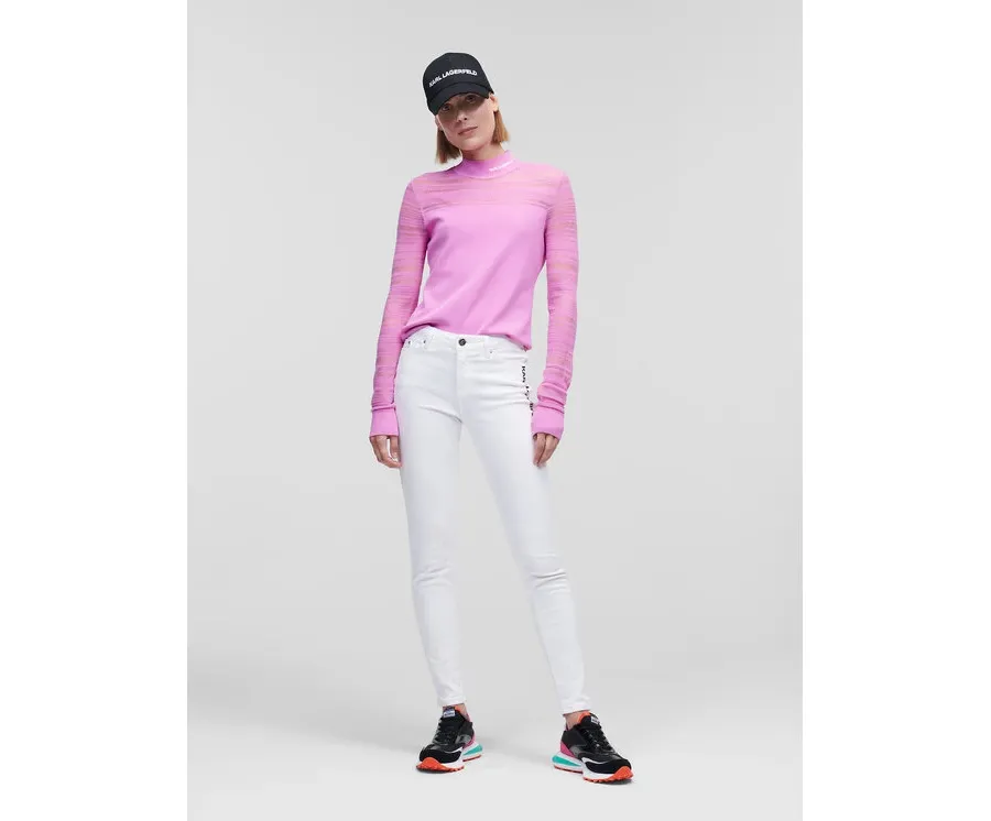 obrazek 1 KARL LAGERFELD Jeansy Logo 225W1104 Biały Skinny Fit