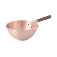 Zdjęcie Bastardella - Miedziana, półkulista misa z drewnianym uchwytem ø 36 cm - Cu Artigiana