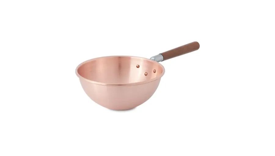 obrazek 1 Bastardella - Miedziana, półkulista misa z drewnianym uchwytem ø 36 cm - Cu Artigiana