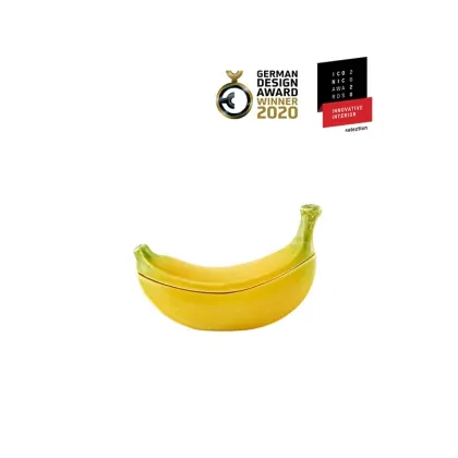 Picture A unique closed container in the shape of a banana - Bordallo Pinheiro