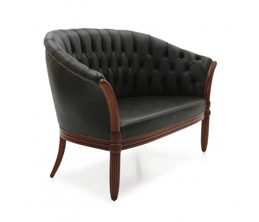 obrazek 2 Czarna skórzana sofa w stylu klasycznym - Sevensedie