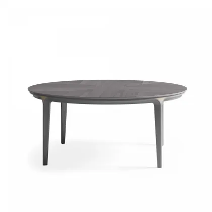 Zdjęcie Nowoczesny okrągły stół jadalniany z drewnianym blatem