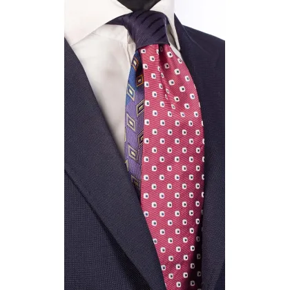Picture An interesting, fuchsia Italian tie with a micro pattern