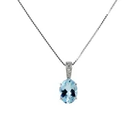 Zdjęcie Wyjątkowy naszyjnik z zawieszką z akwamarynem i brylantami