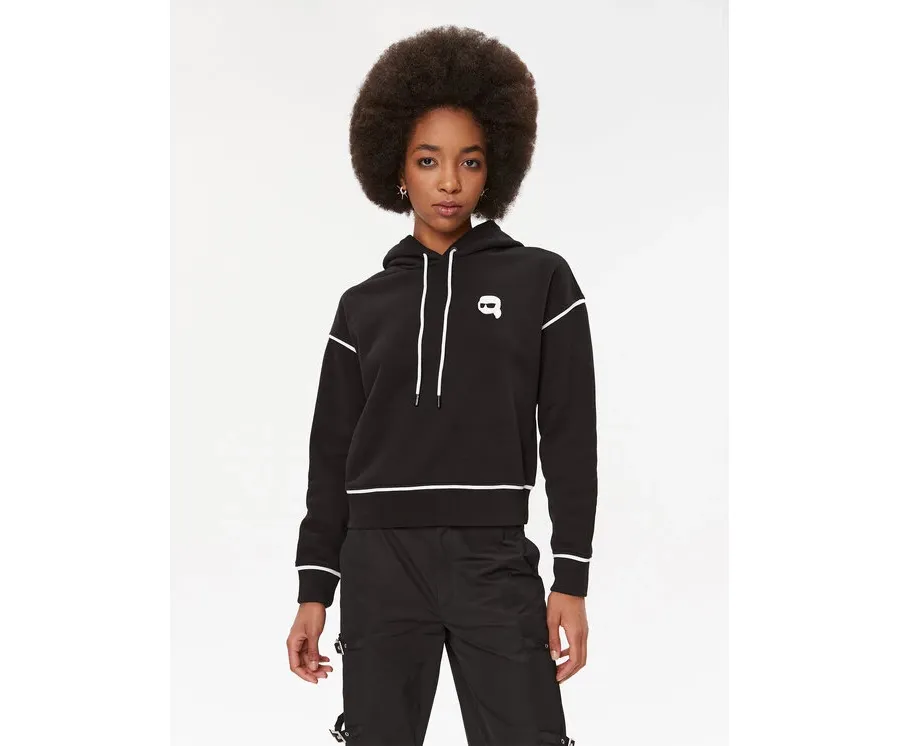 obrazek 1 KARL LAGERFELD Bluza Ikonik 2.0 235W1816 Czarny Regular Fit