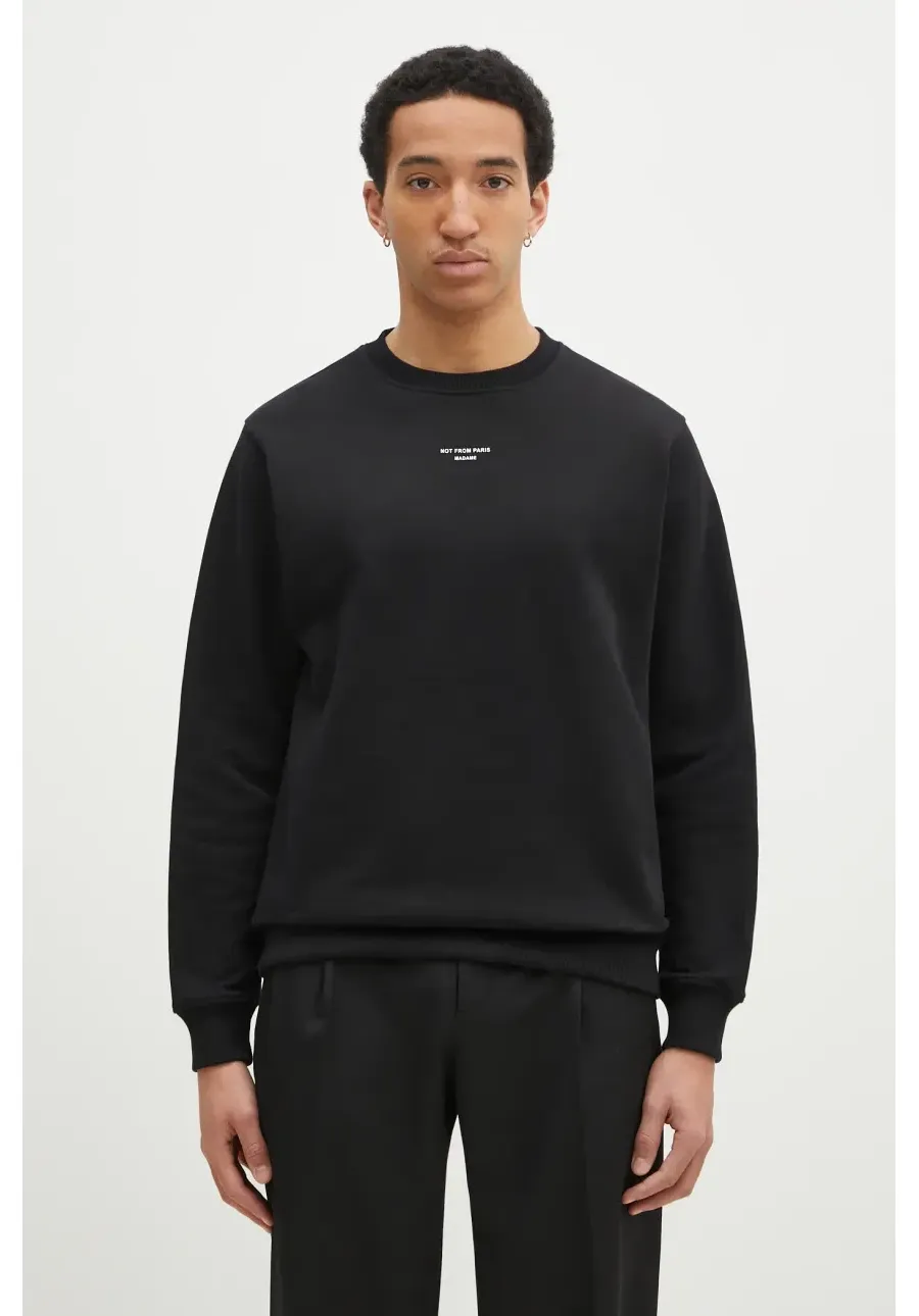 obrazek 1 Drôle de Monsieur bluza bawełniana męska kolor czarny z nadrukiem PERM.SW148.CO127 Le Sweatshirt Slogan Cl