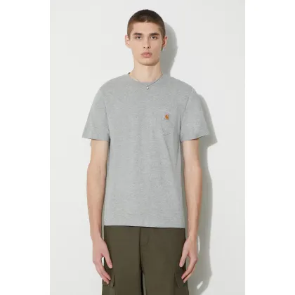 Zdjęcie Carhartt WIP t-shirt bawełniany S/S Pocket T-Shirt męski kolor szary melanżowy I030434.V6XX