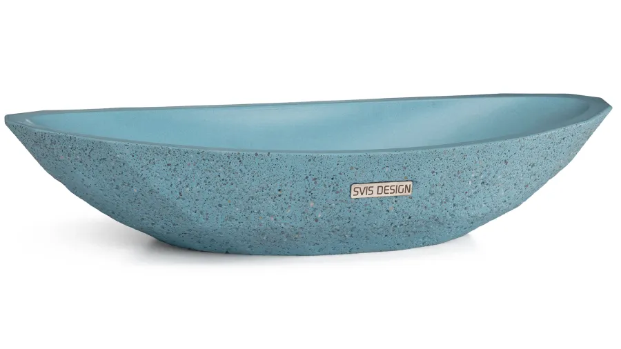obrazek 1 Elegancka umywalka 60 cm DIAMOND SANDBLASTED – średni kobaltowy, bez dekoru, lakier matowy