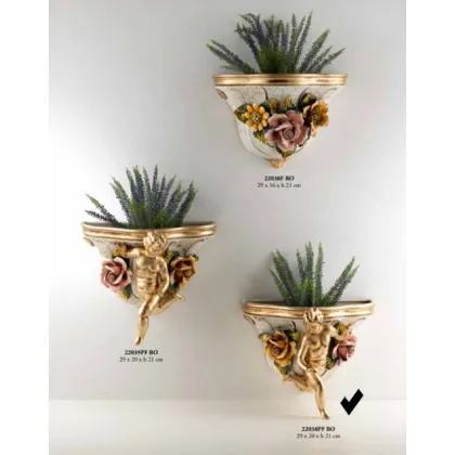 Picture Right wall flowerpot with an angel and flowers - Valle d'oro Patchi