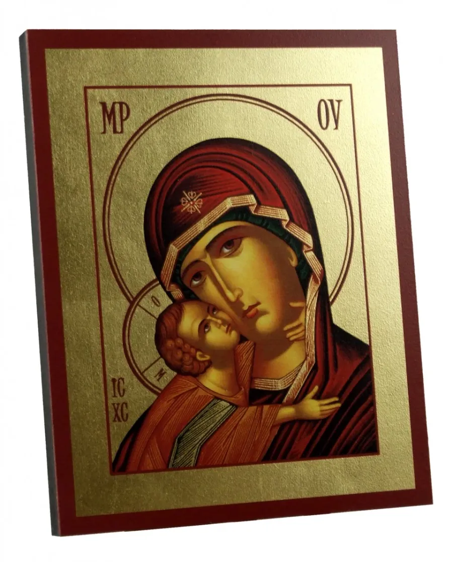 obrazek 1 Elegancka Ikona Złocona Matka Boska Włodzimierska 10x13 cm