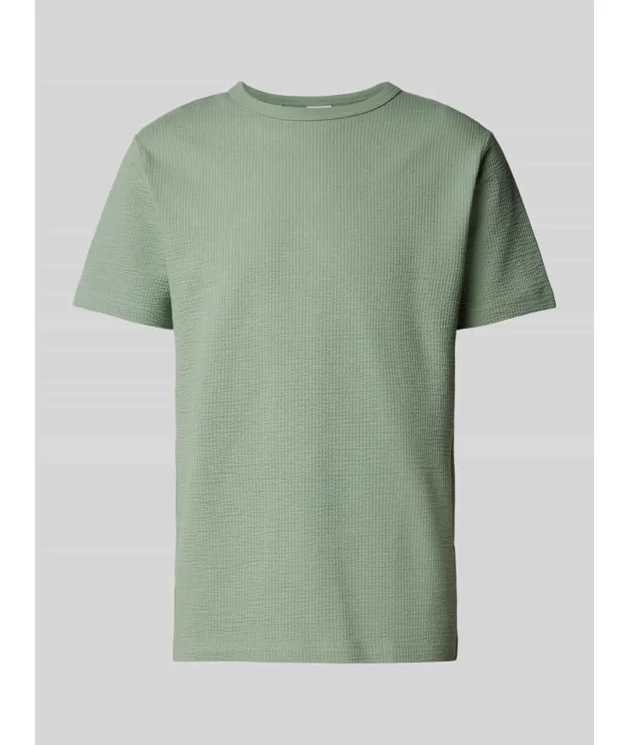 obrazek 1 T-shirt z prążkowanym, okrągłym dekoltem model ‘SANDER’