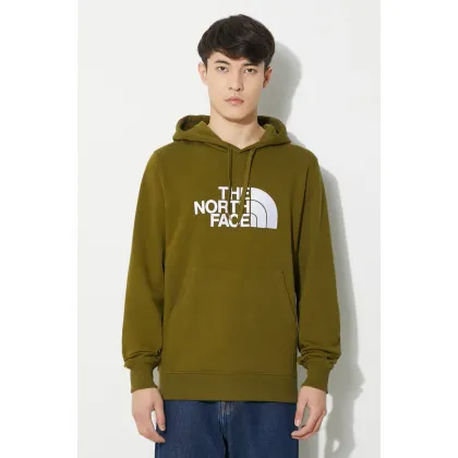 Zdjęcie The North Face bluza bawełniana M Light Drew Peak Pullover Hoodie męska kolor zielony z kapturem z aplikacją NF00A0TEPIB1