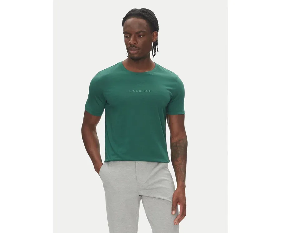 obrazek 1 Lindbergh T-Shirt 30-400200B Zielony Relaxed Fit